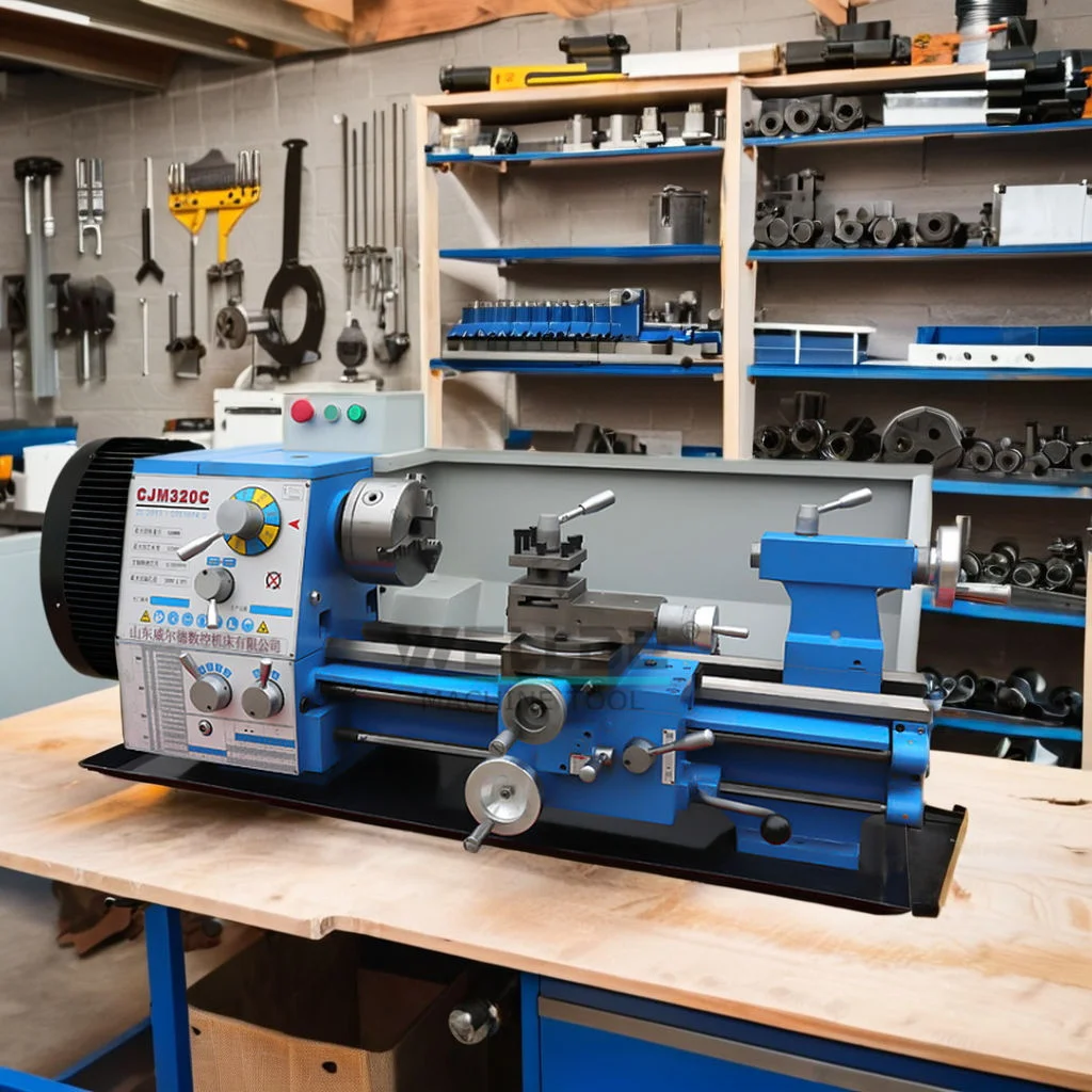 Senmo CJM320C New Manual Parallel Mini Metal Bench Horizontal Lathe Machine with Motor 220V Light Duty
