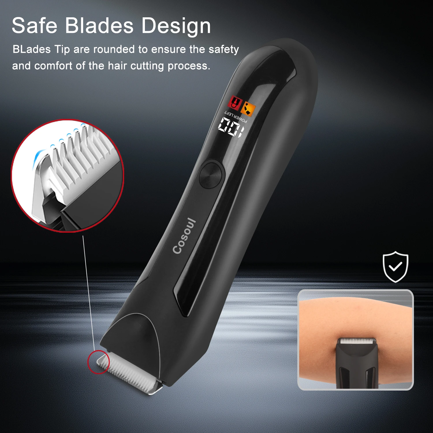 Cosoul  ماكينة تشذيب شعر الجسم للرجال، ماكينة تشذيب شعر العانة، ماكينة إزالة شعر المنطقة الحميمة، ماكينة تشذيب البيكيني للنساء، ماكينة تشذيب الفخذ