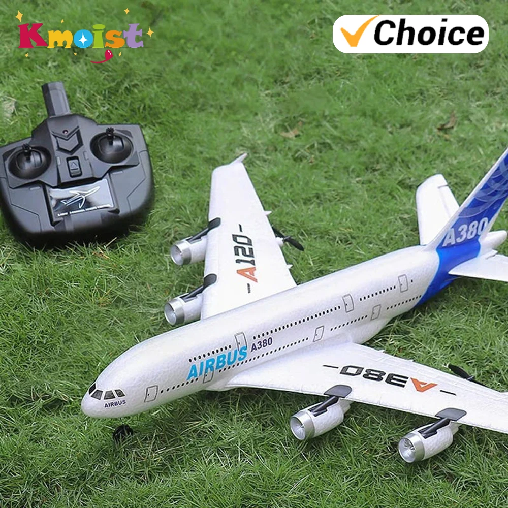 

Remote Control Glider 2.4G 3CH 6-axis Gyroscope Airbus A380 Rear Push Dual Power Glider Throwing Wingspan Foam Aircraft Kid Toys