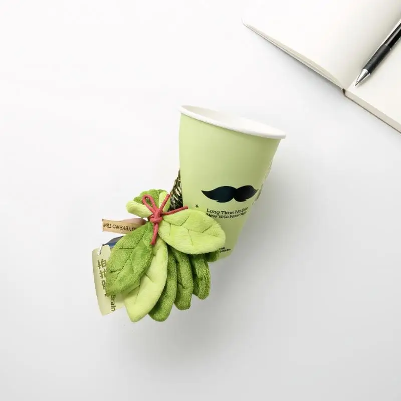 1Pcs Pomelo Leaf Plush Pendant For Dispelling Bad Luck Home Bedroom Decoration Charms Car Keyring Birthday Gift