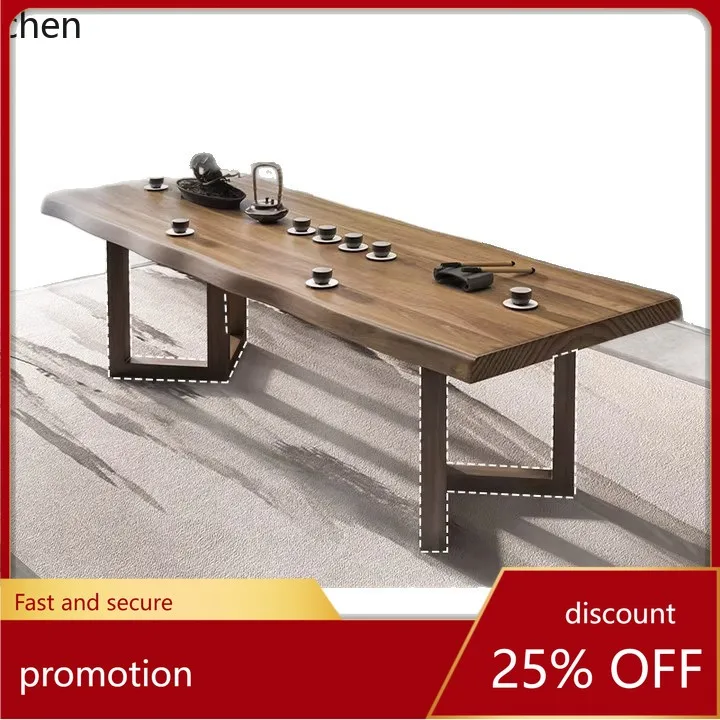 

ZML Solid Wood Tea Table and Chair Set New Chinese Style Home Living Room Kung Fu Tea Table Office Tea Table