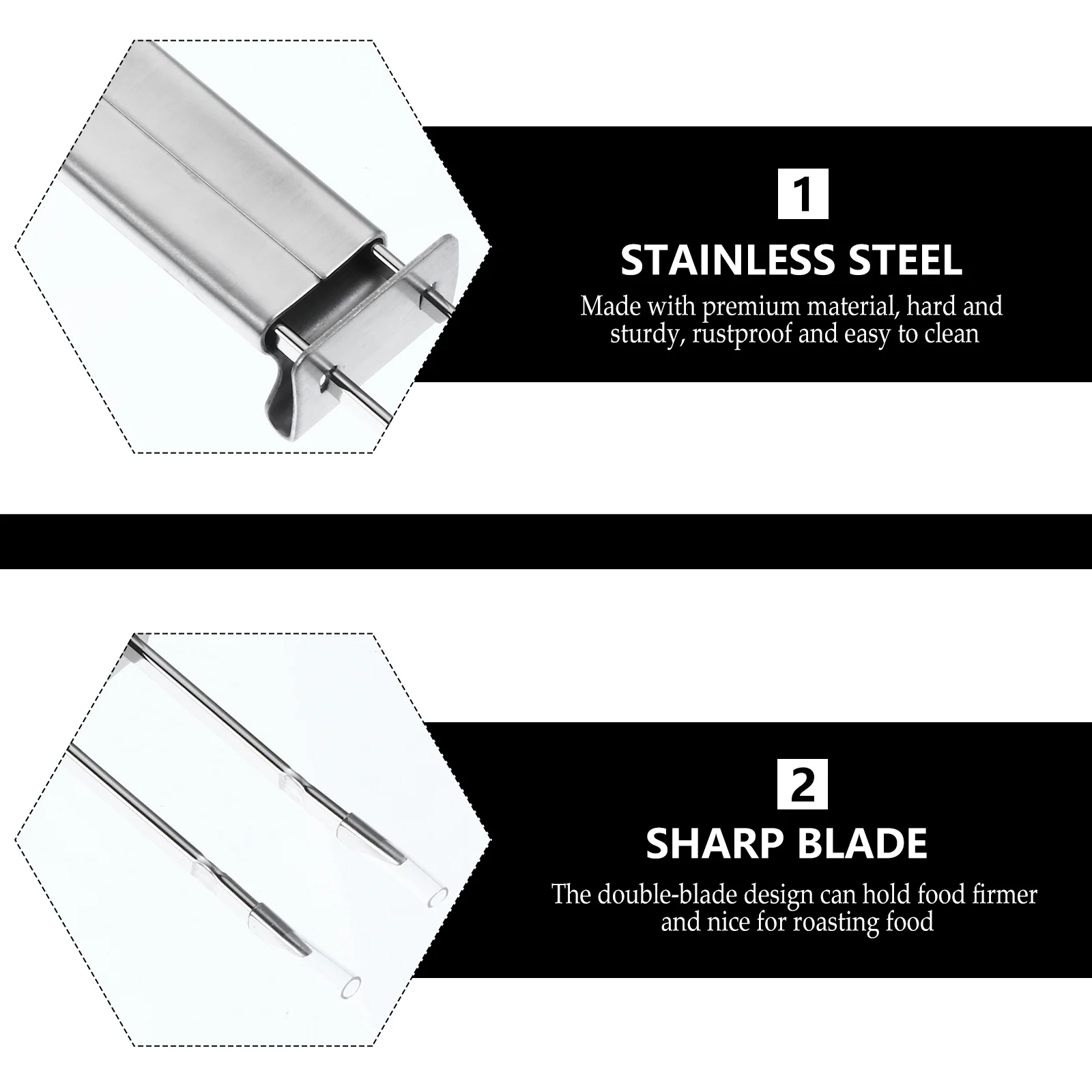 

1Pcs Stainless Steel Bbq Fork Double-Prong Rustproof Durable Outdoor Barbecue Tool for Grilling Meat Chicken Wings Lamb Leg