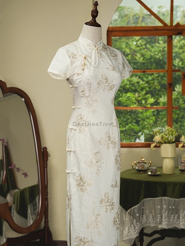 robe-cheongsam-imprimee-de-fleurs-style-traditionnel-retro-chinois-manches-courtes-ameliorees-col-montant-amincissante-elegante-qipao-nouvelle-collection-2025