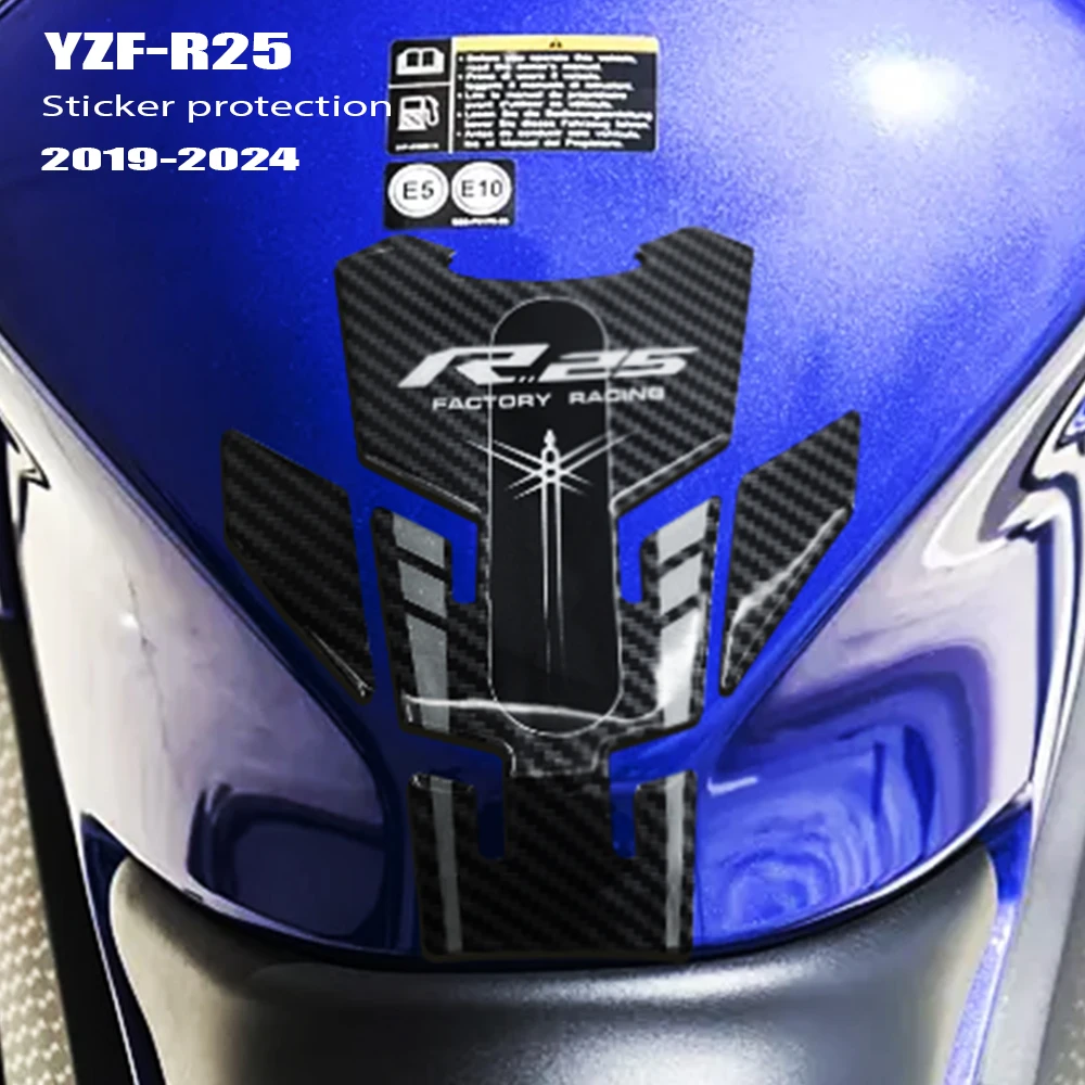 YZF R25 Tank Pad 3D Resin Protective Sticker for YZF R25 2019 - 2023 Motorcycle Fuel Tank Pad Stickers