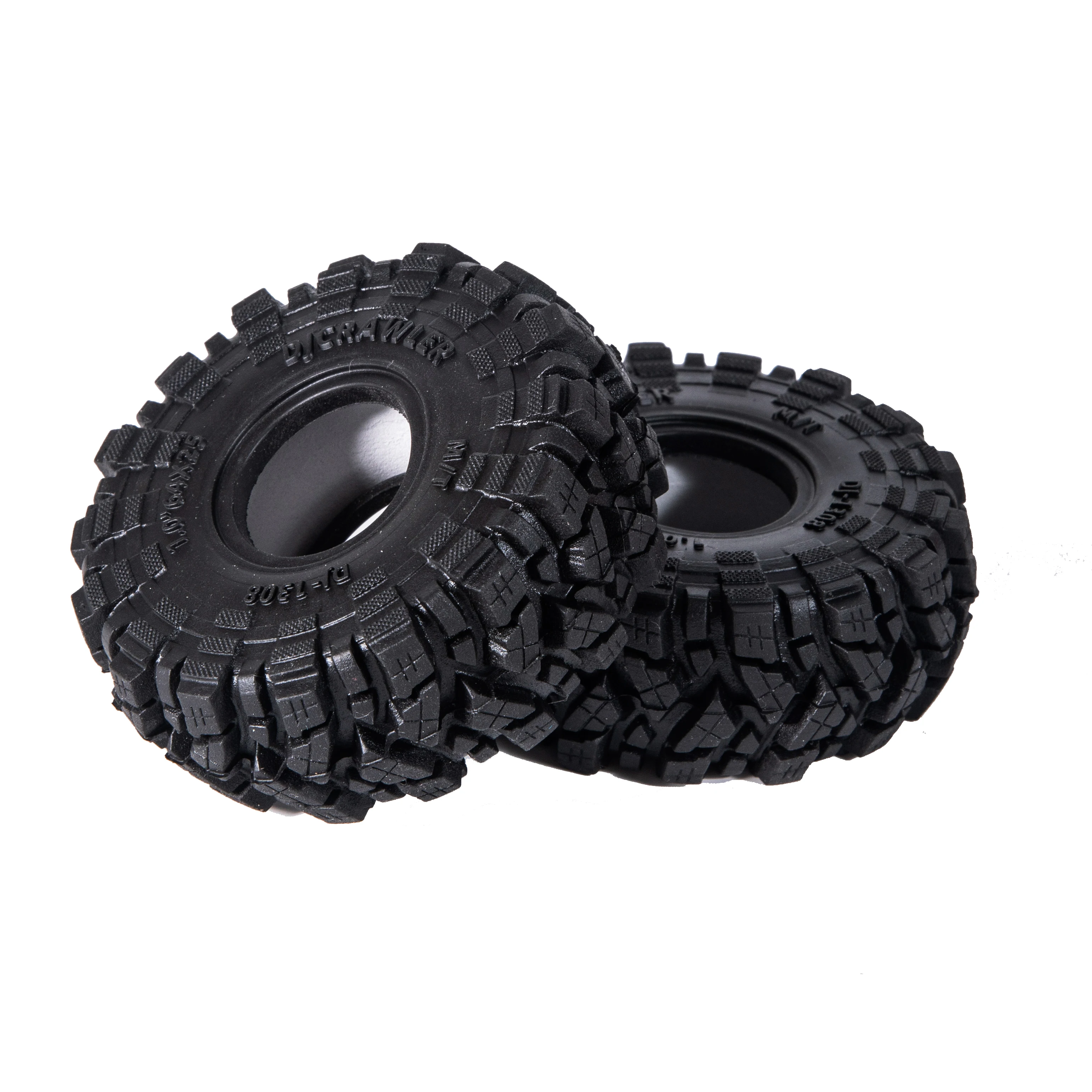 1.0 Mud Tires 64*25mm Soft Sticky Mud Tires for TRX4M 1/18 1/24 RC Crawler Axial SCX24 FMS FCX24 Come with Double Layer Sponge