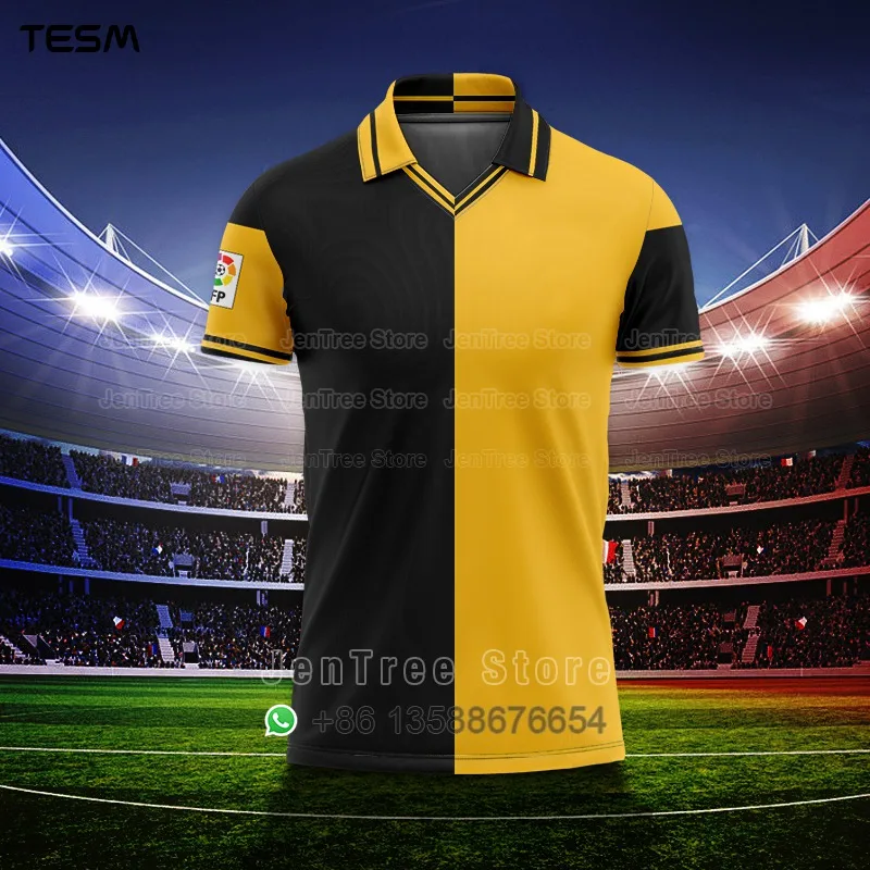 TESM New POLO Shirt Men Summer Sports V-neck T-shirt Street Trendy Short Sleeve 3D HD Print T-shirt