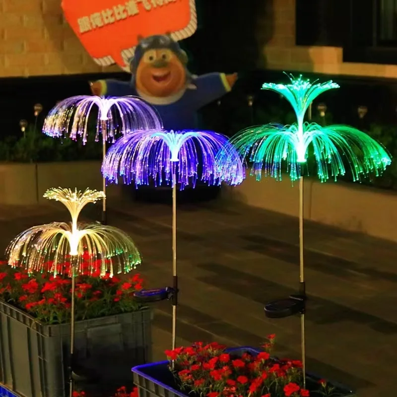 Solar Jellyfish Lights Outdoor Waterproof Christmas Ornaments Yard Balcony Lawn Decoration Solar Powered Flowers Lamp Garden 633