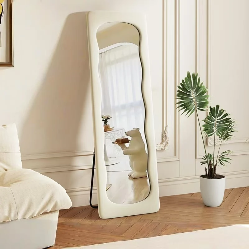 

Modern Rectangle Wave, Household Floor Mirror, Full Length Dresser Mirror, with Bedroom Living Room Decorative Bracket