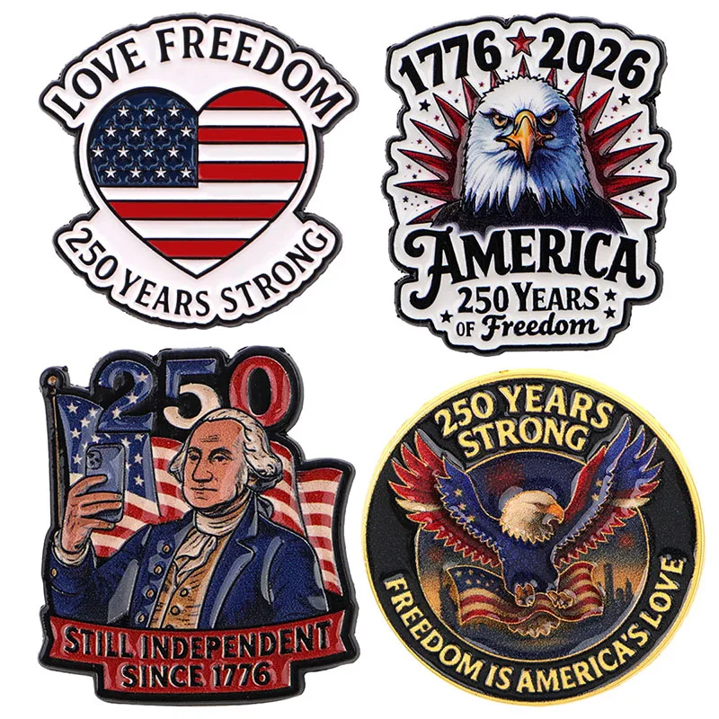 Брошь к 250-летию США, металлический значок с американским флагом, эмалевая булавка для рюкзака, аксессуар для одежды