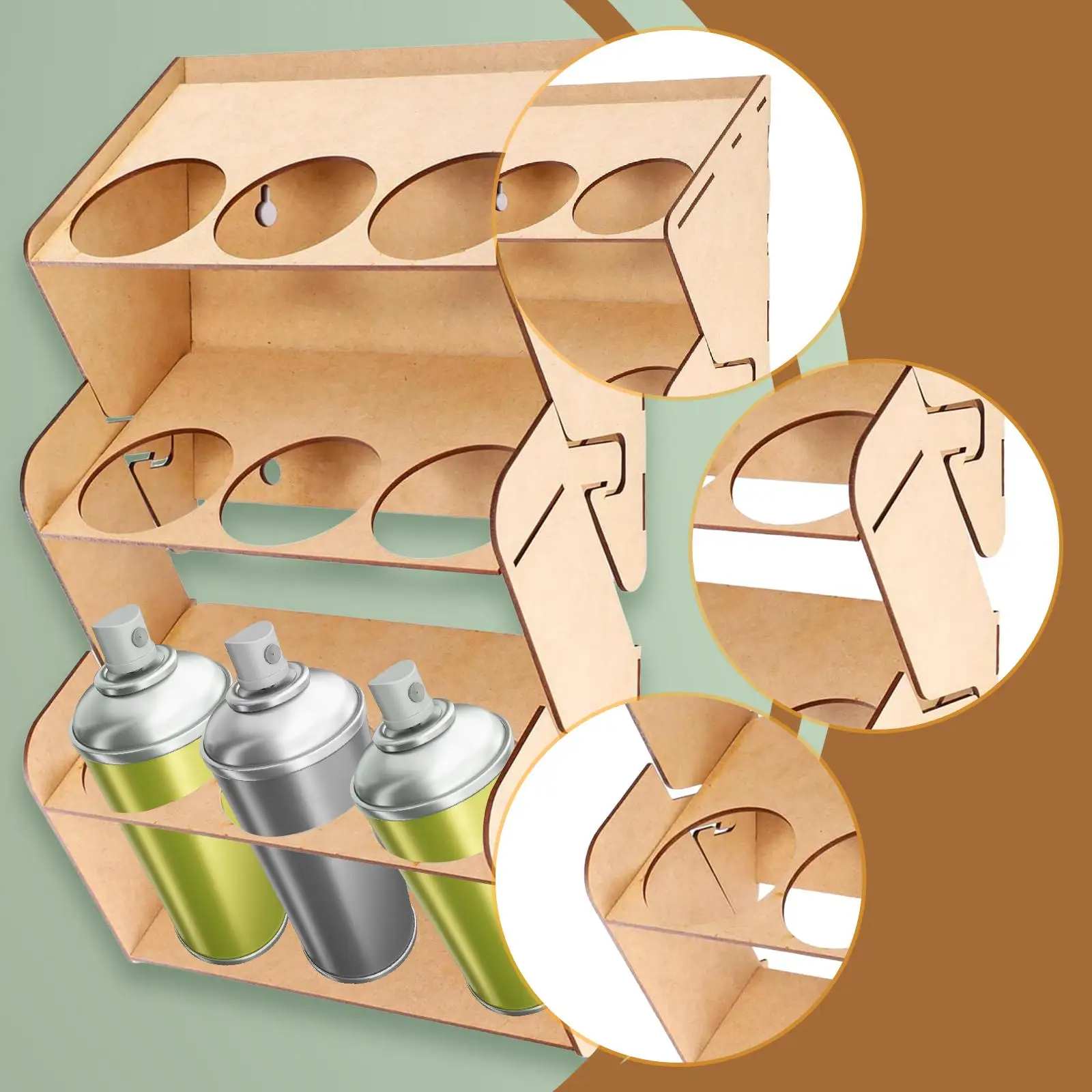 Spray Can Rack Wall Mount Shelf Organizer Heavy Duty Paint Holder for Workshop Garage Storage