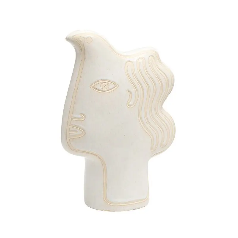 

simple abstract bird-shaped face ceramic ornaments exhibition hall office desktop new strange decorative crafts