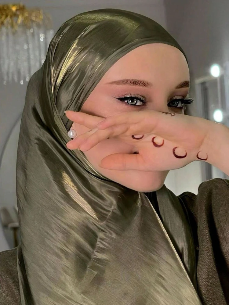 

High elastic rib special new Malaysian bag head convenient yarn high bright bling shiny silk scarf