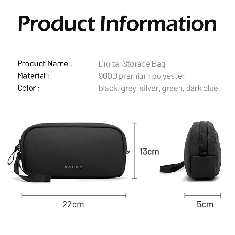 BANGE Water Resistant Electronic Travel Bag Organizer for Mini Pouch Cable Case, Digital Portable Handle Accessories Storage Bag