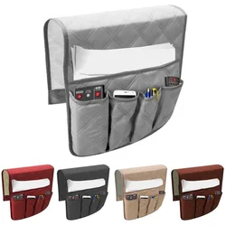 Sofa Armrest Organizer With 5 Pockets And Cup Holder Tray Couch Armchair Hanging Storage Bag For TV Remote Control Cellphone