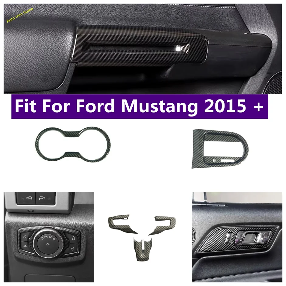 

Gear Shift Frame /Head Lights Switch / Inner Door Bowl / Water Cup Frame Cover Trim For Ford Mustang 2015 - 2022 Car Accessories