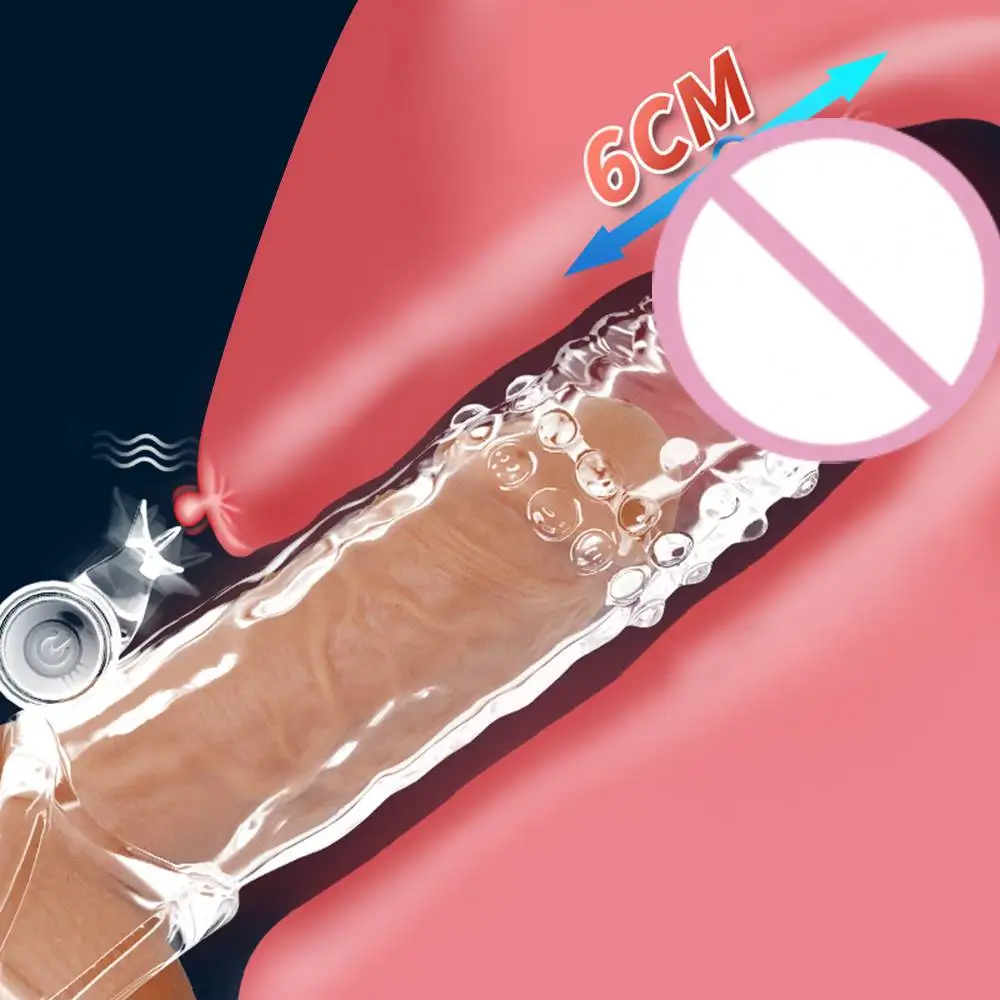 شفافة القضيب تمديد خاتم الديك غمد للرجال قابلة لإعادة الاستخدام آمنة سيليكون الذكور كم ل القذف تأخير الوقت لعبة الجنس الواقي الذكري #1