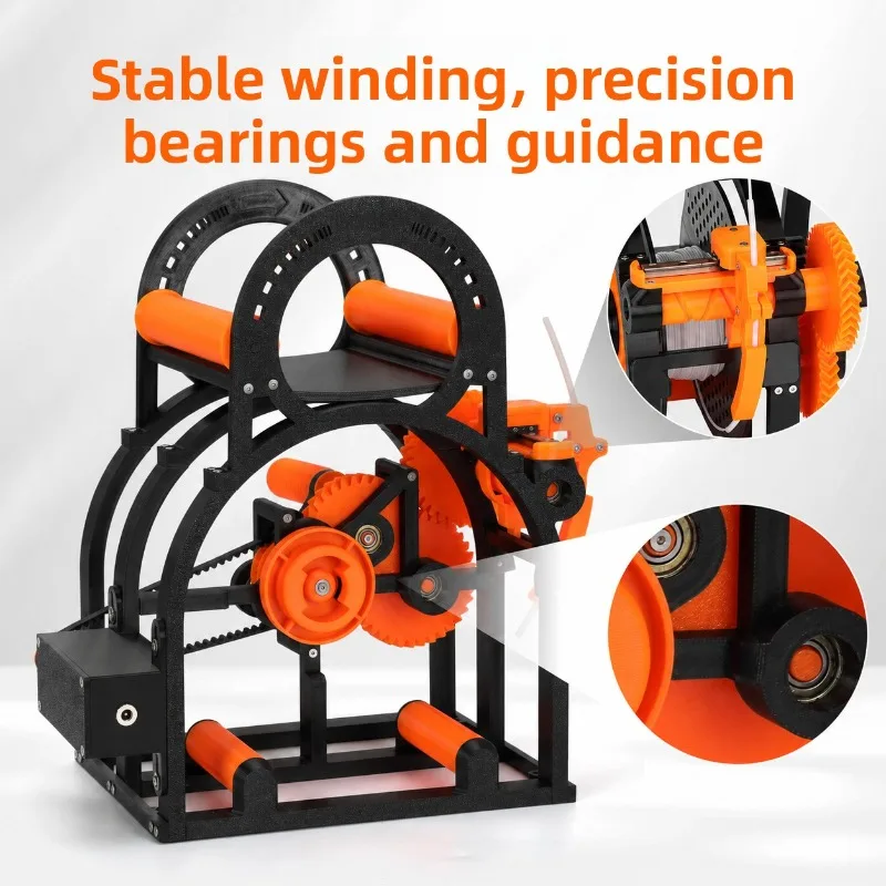 Electric 3D Printer Filament Rewinder Universal Spool Winder Fits 20cm Diameter Reel Automatic Material Arrangement Tool