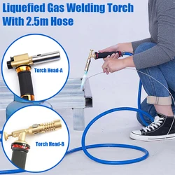 Liquefied Gas Welding Torch With 2.5m Hose Two Types Of Torch Heads All Copper Frame With Thickened Body Repair Welding Tool