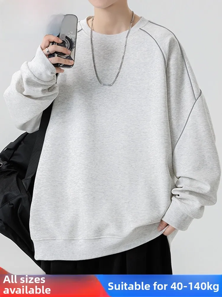 

MoChao plus Size Hoodie Men Casual Long Sve round Ne Fat People Slimming T-irt Spring Autumn New Sle Loose Fit Polye...