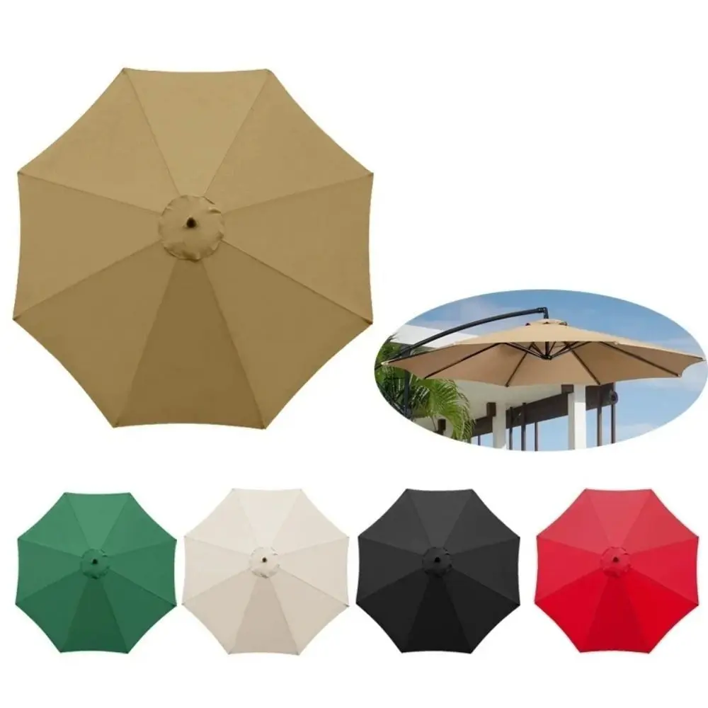 Waterproof Patio Umbrella Replacement Canopy Rainproof Anti-UV Garden Umbrella Cover Dust Cloth Center-Pole