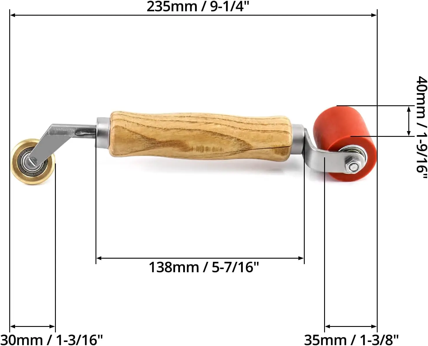 40mm silikonowy szew wałek z mosiężnym 6mm detalem groszowym wygładzającym szew Roller do jednowarstwowej taśmy dachowej PVC/TPO/eddm