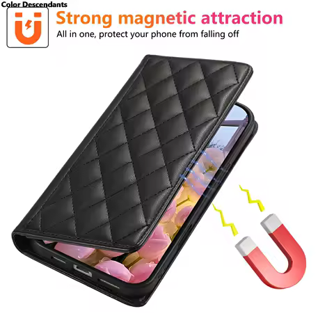Wallet with Card Holder Phone Case for Samsung Galaxy S24 S23 FE S22 S21 Plus S25 Ultra Wrist Strap Leather Protective Cover