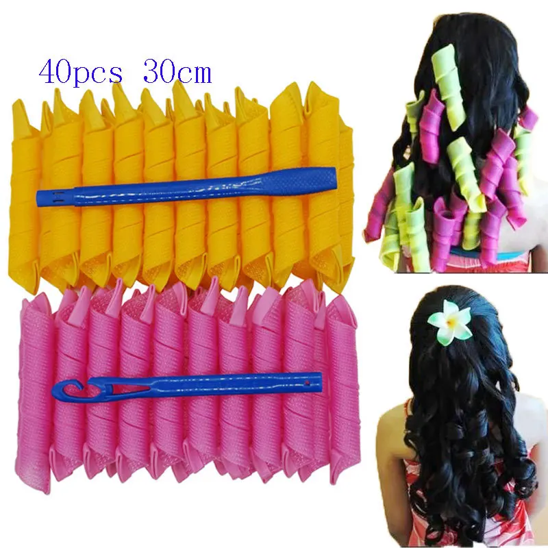 30pcs Heatless Hair Curlers Set Create Bouncy Spiral Curls Without Heat Damage Safe Easy to Use Hooks for Effortless Styling Kit