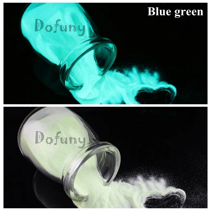 Ultrafine Bright Fluorescent Phosphor Blue Green Powder Glow in the Dark Powder Luminous Pigment Photoluminescent Dust Coating