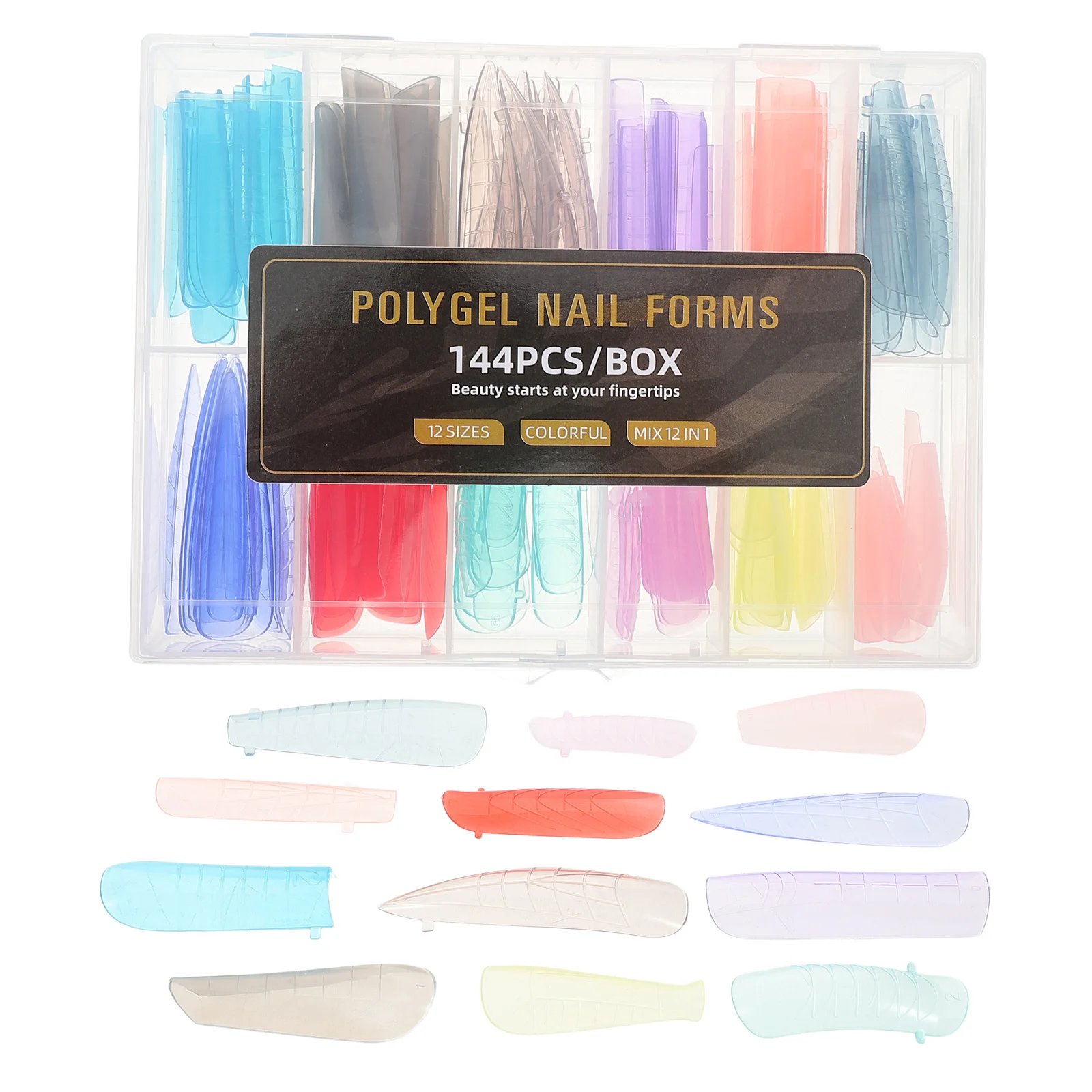 

144Pcs Artificial Gel Nails Extension Tips Macaron Color Variety Easy Apply Home Salon Use Full Cover Nails Extension