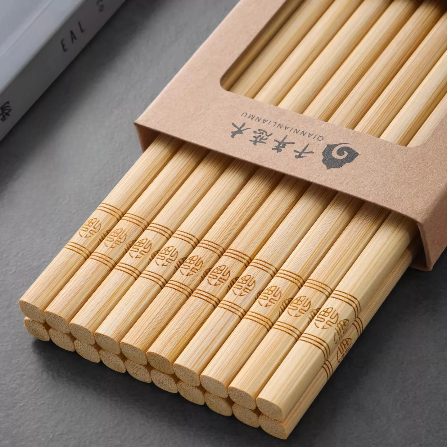 Palillos de bambú natural para uso doméstico grabados con bendiciones Palillos premium antibacterianos, resistentes a moho, antideslizantes