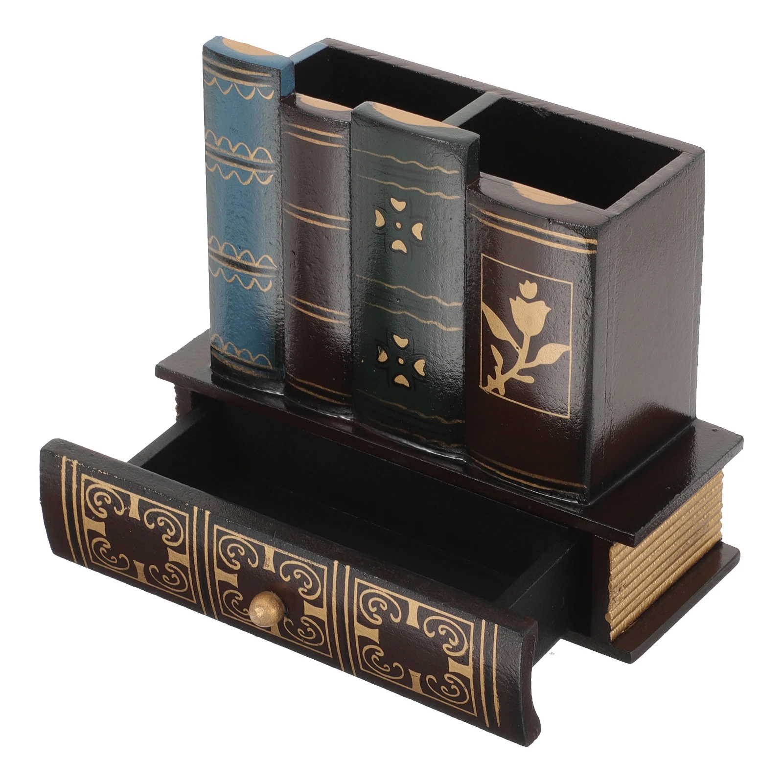 

Pen Holder Storage Box Material Retro Desk Organizer For Home School Office Brush Storage Holder Use