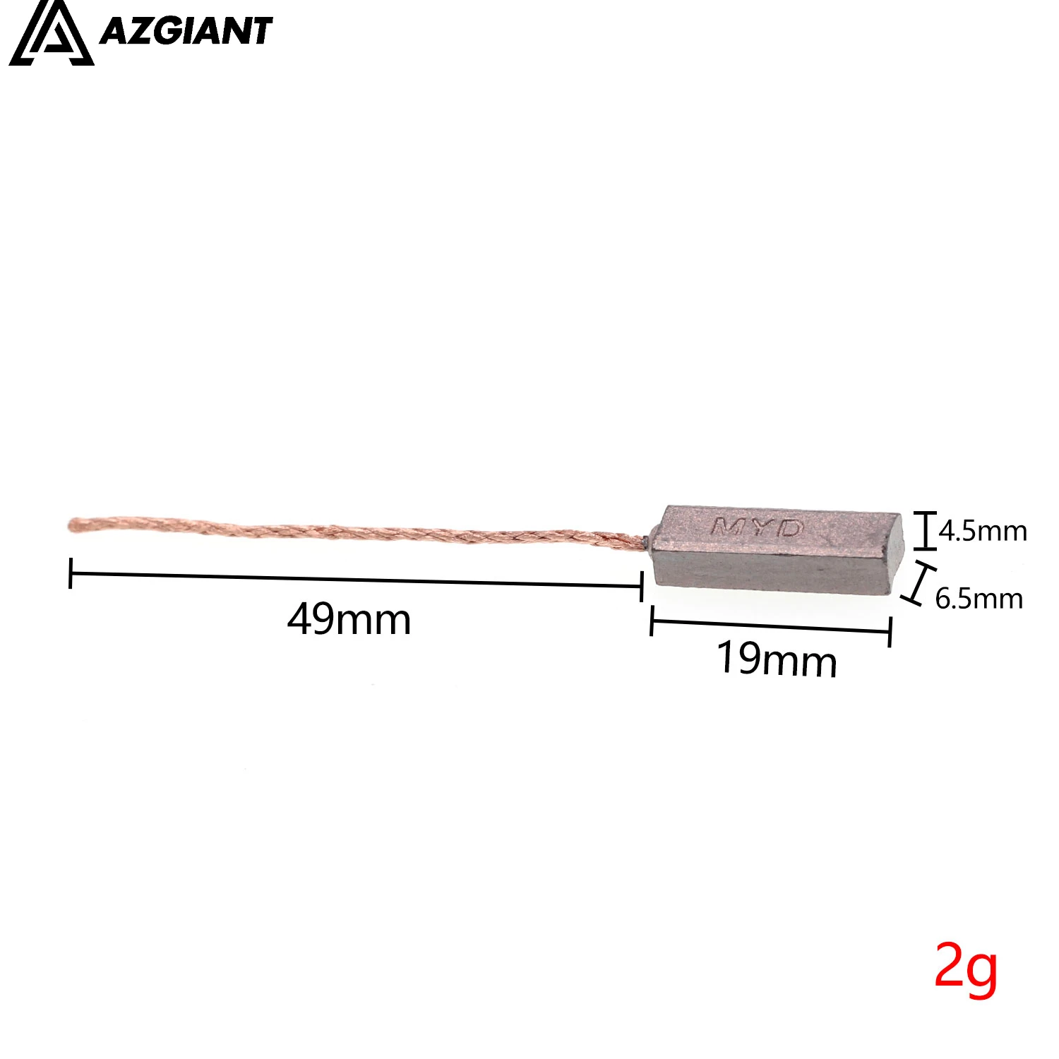 10pcs for Volkswagen Hyundai Ford Auto Generator Carbon Brush Regulator Rear Line 4.5X6.5X19mm