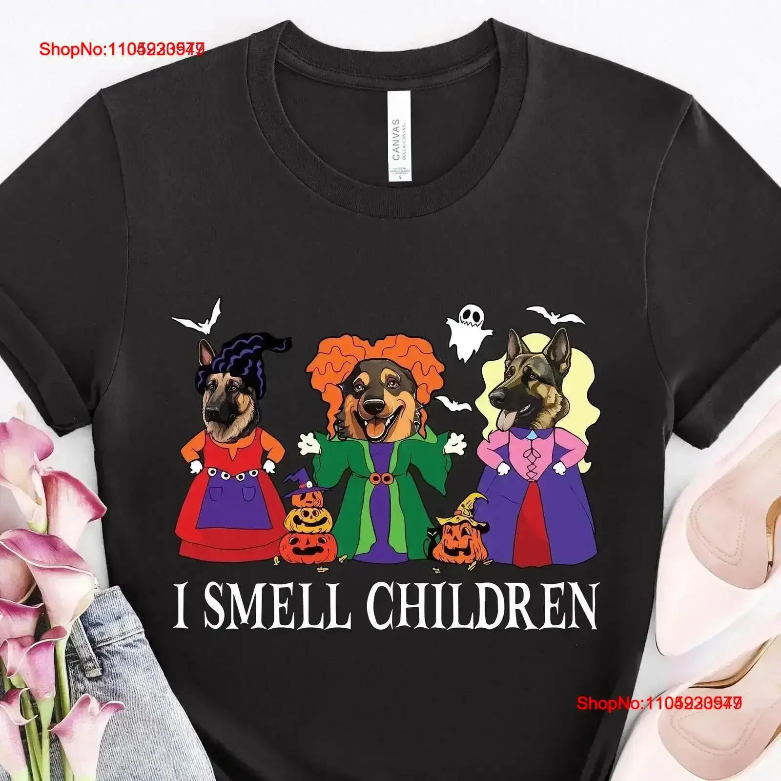 

German Shepherd Halloween T Shirt I Smell Children Dog Lover Mom DG521GERW01 vintage Washed Breathable Slightly Casual vintage