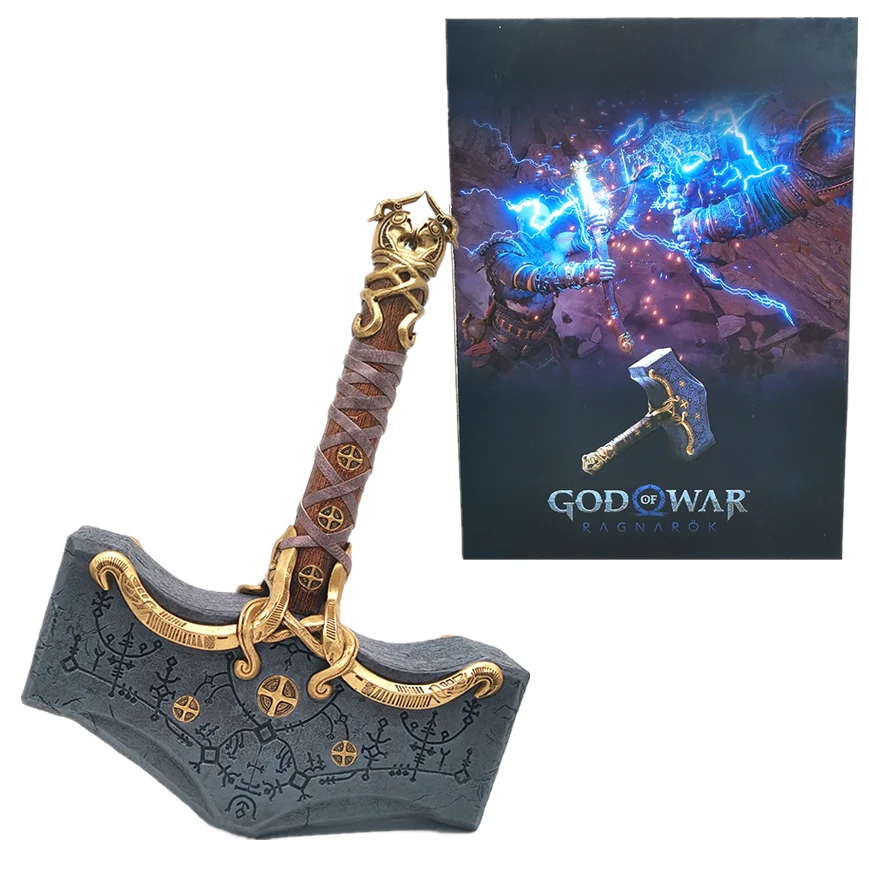 God of War 5 Ragnarok Kratos Hammer Collector's Edition Figure Figurine Model Statue 35cm