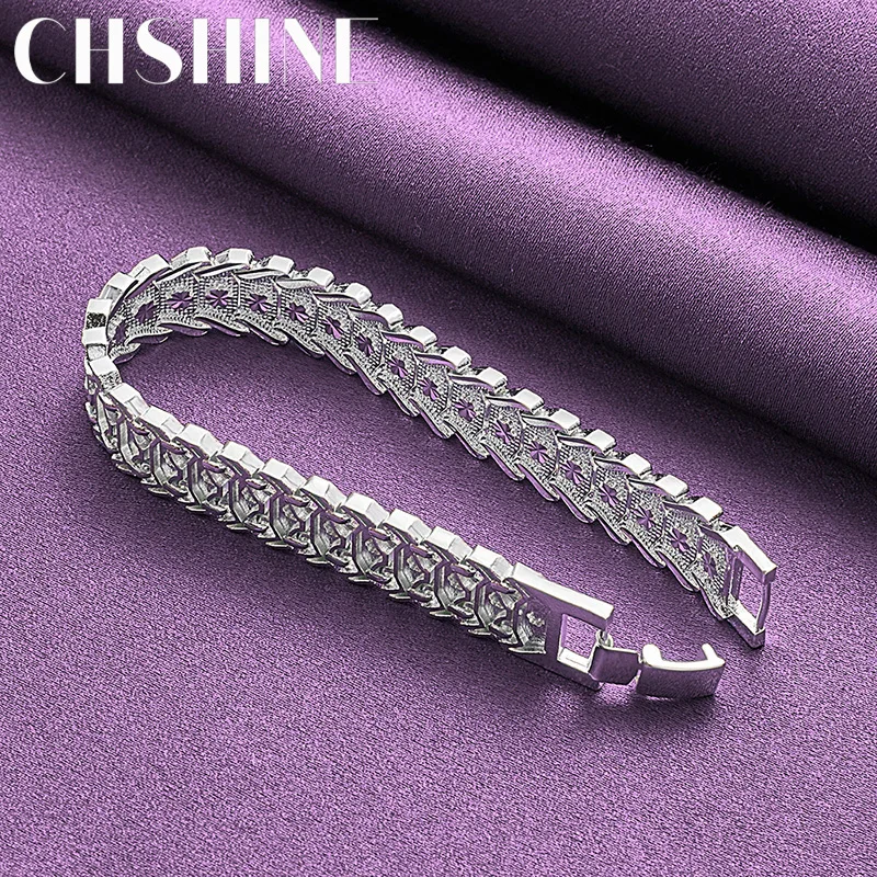 CHSHINE 925 Sterling Silver Watch Strap Bracelet For Women Men Wedding Engagement Party Fashion Charm high quality Jewelry