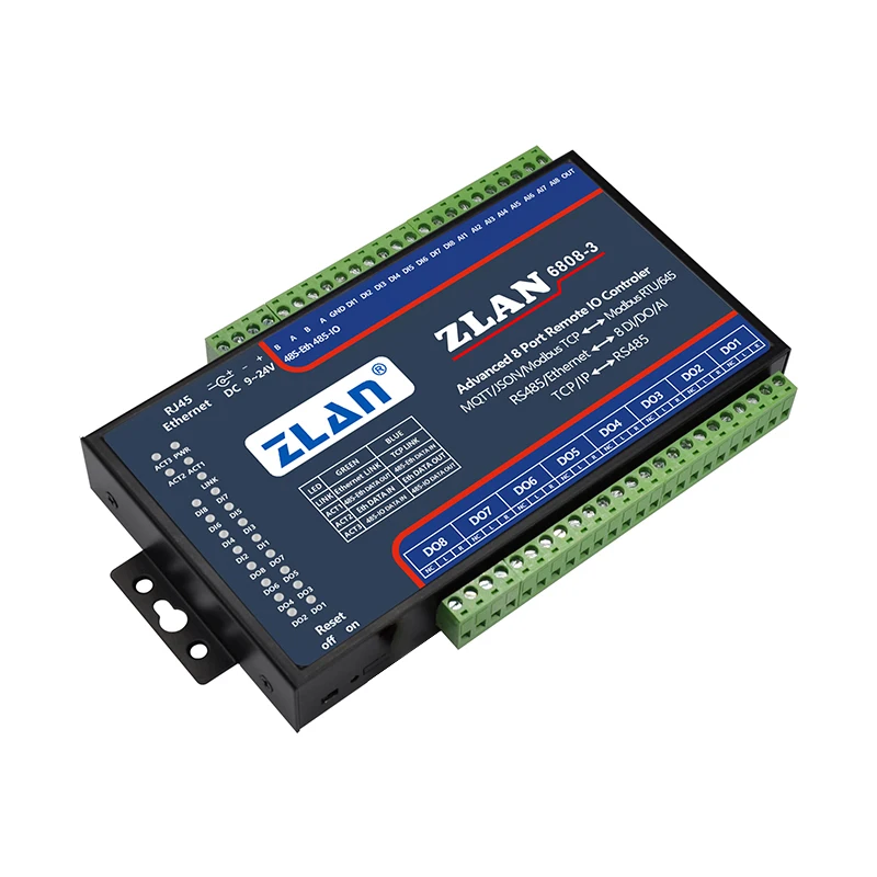remote IO module switch to Ethernet module 8 analog data acquisition 8 digital switching input/output module ZLAN6808-3