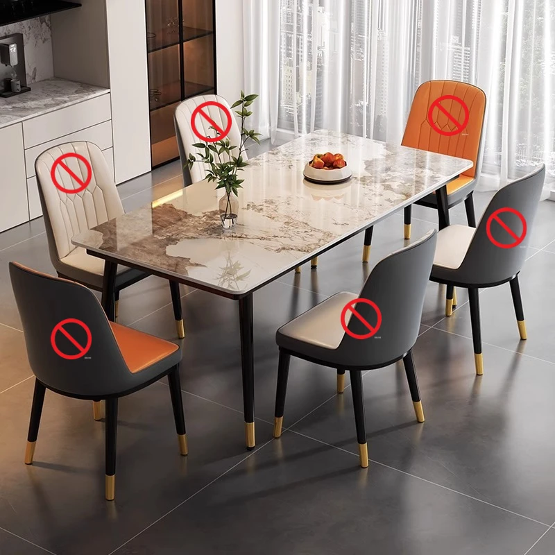 Slate Dining Table Set Modern Minimalist Rectangular Dining Table Chairs Living Room Small Apartment Dinning Table Furniture