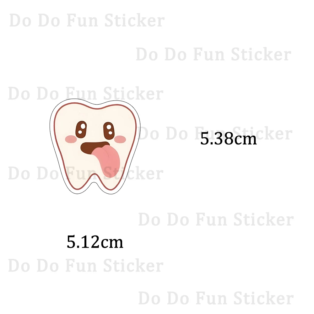 50PCS Cartoon Dental Protection Care Graffiti Sticker Waterproof PVC Fun DIY Decoration Bottle Dental Cup Tablet Phone Gift