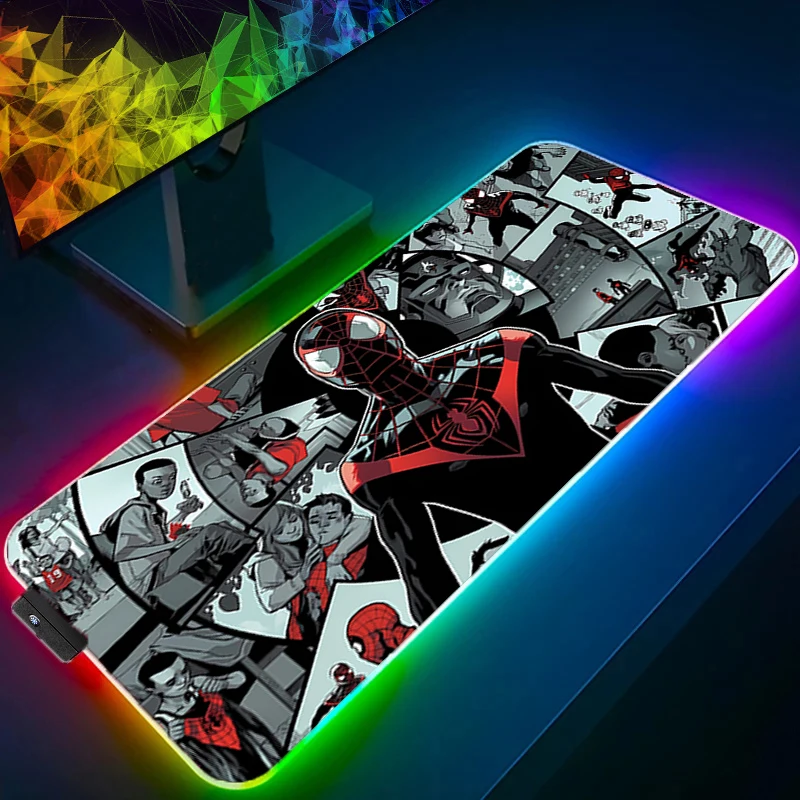 لوحة ماوس خفيفة ملونة RGB Spider-Man تخلق جوًا رياضيًا حالمًا يجب اقتناؤه للاعبين لوحة ماوس LED رائعة ومتينة #2