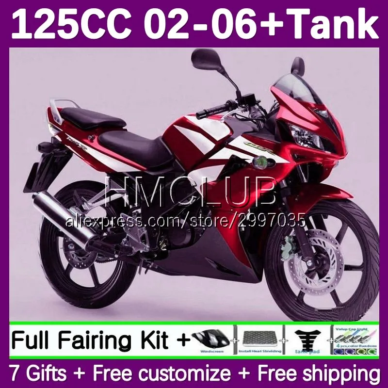 Fairing +Tank For HONDA CBR125R CBR-125R red stock 2002 2003 2004 2005 2006 32No.126 CBR 125CC 125 CC 125R 02 03 04 05 06 Body