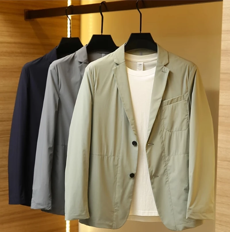 

Exquisite Men's Spring Summer Lightweight Casual Suit Jaet Inner Glue Proc Sli Busin Casual Thin Outerwear