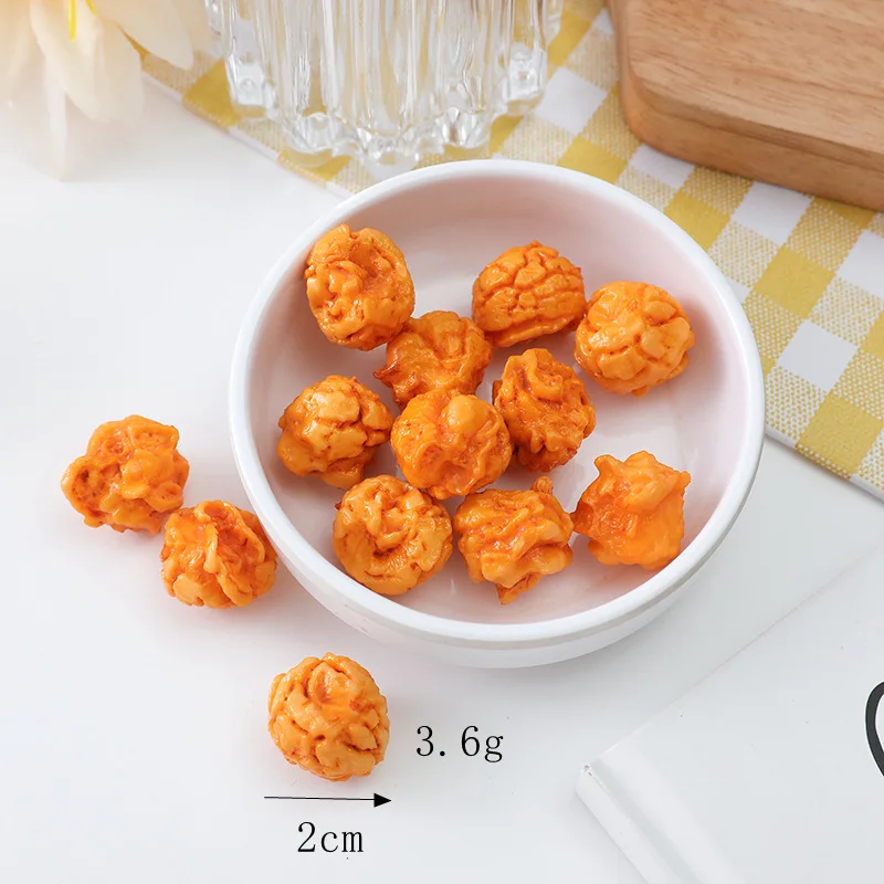 Simulatie Popcorn Model Kunstmatige Melkmaïskorrels PVC Nep Voedsel Dessert Winkelruit Display Props Keuken Decor 10st/lot