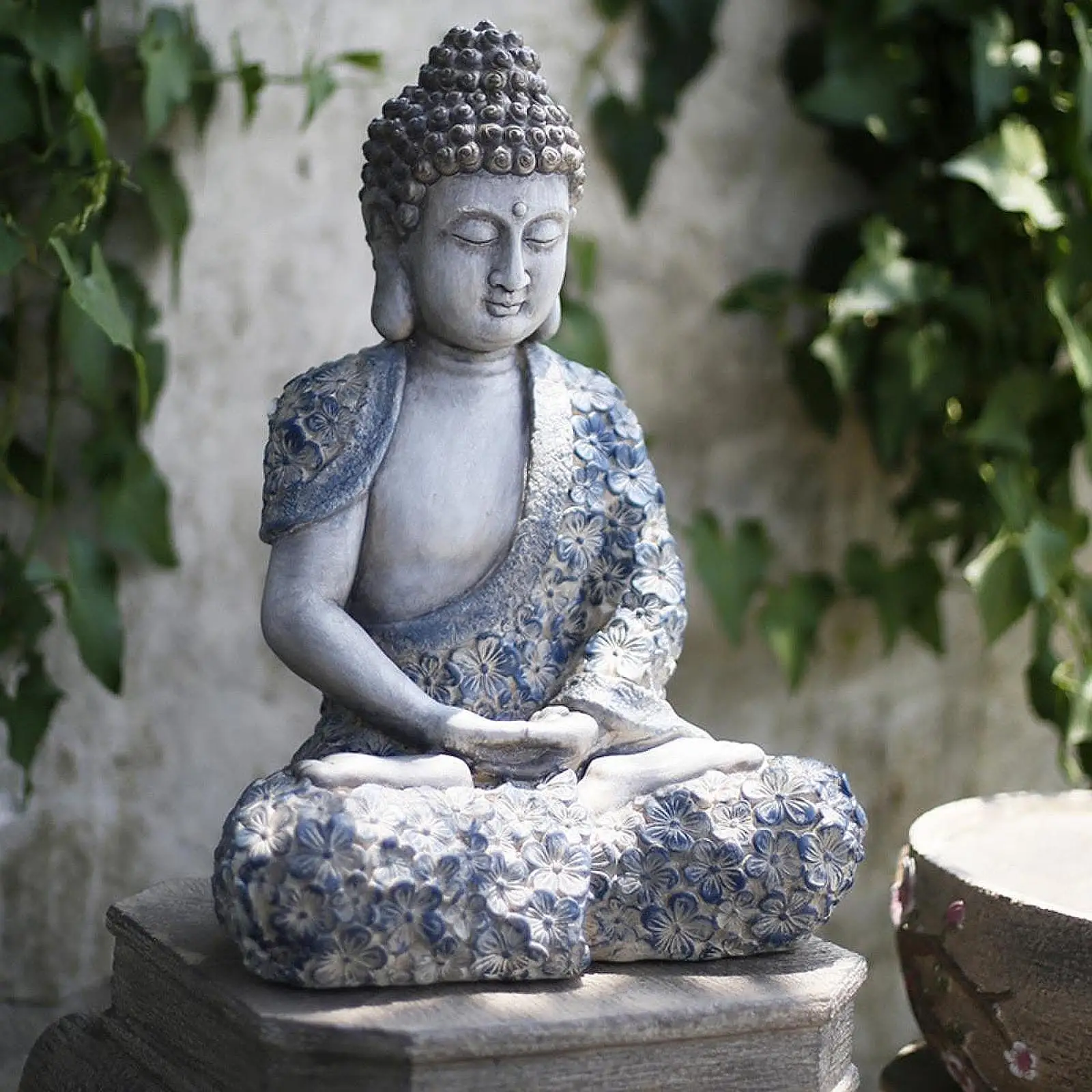 Buddha Statue Vintage Style Buddha Sculpture for Tabletop Living Room Garden