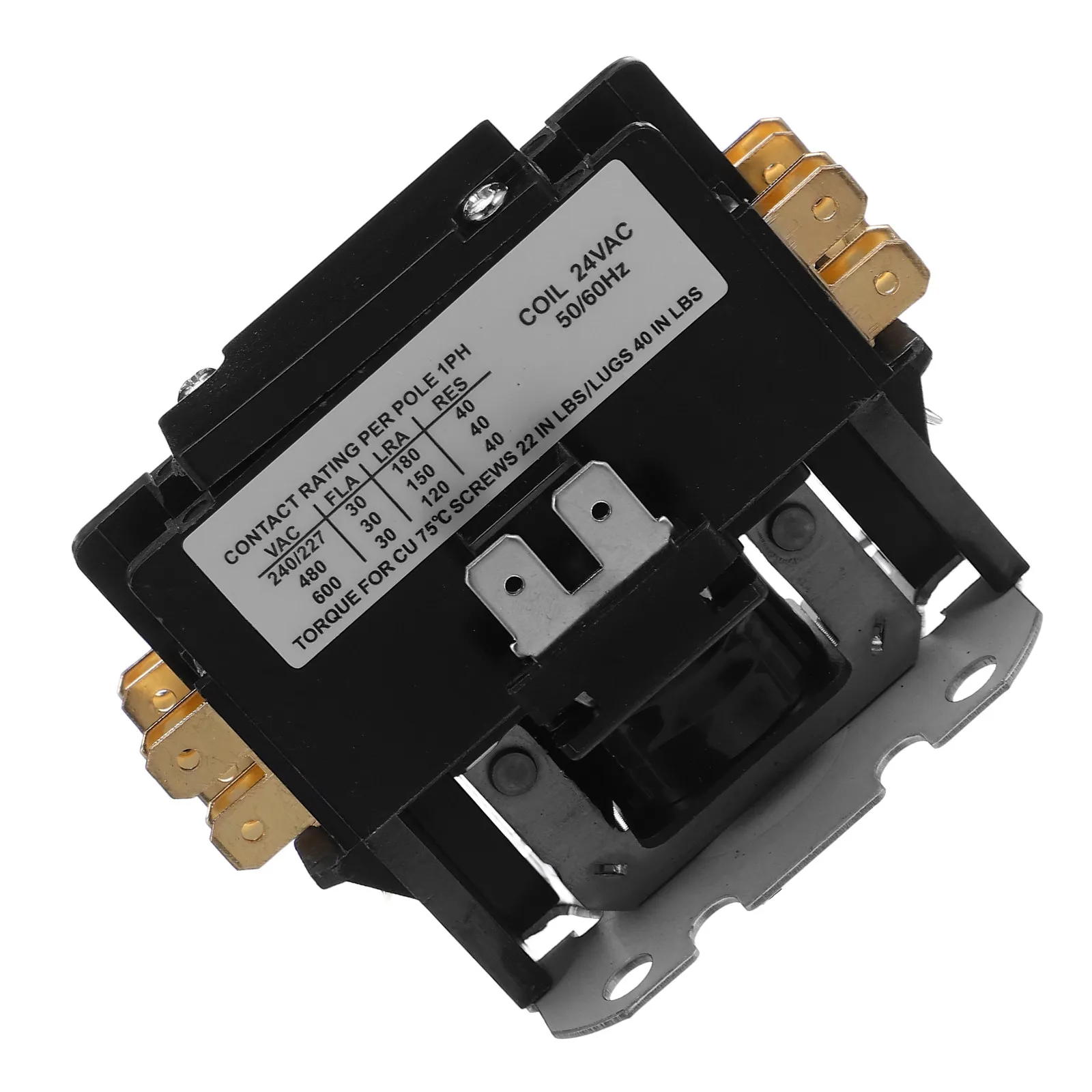 Air Conditioner Contactor Black 1 Pole 30A High Efficiency Ac Condenser Coil for Hvac System Compressor Replacement