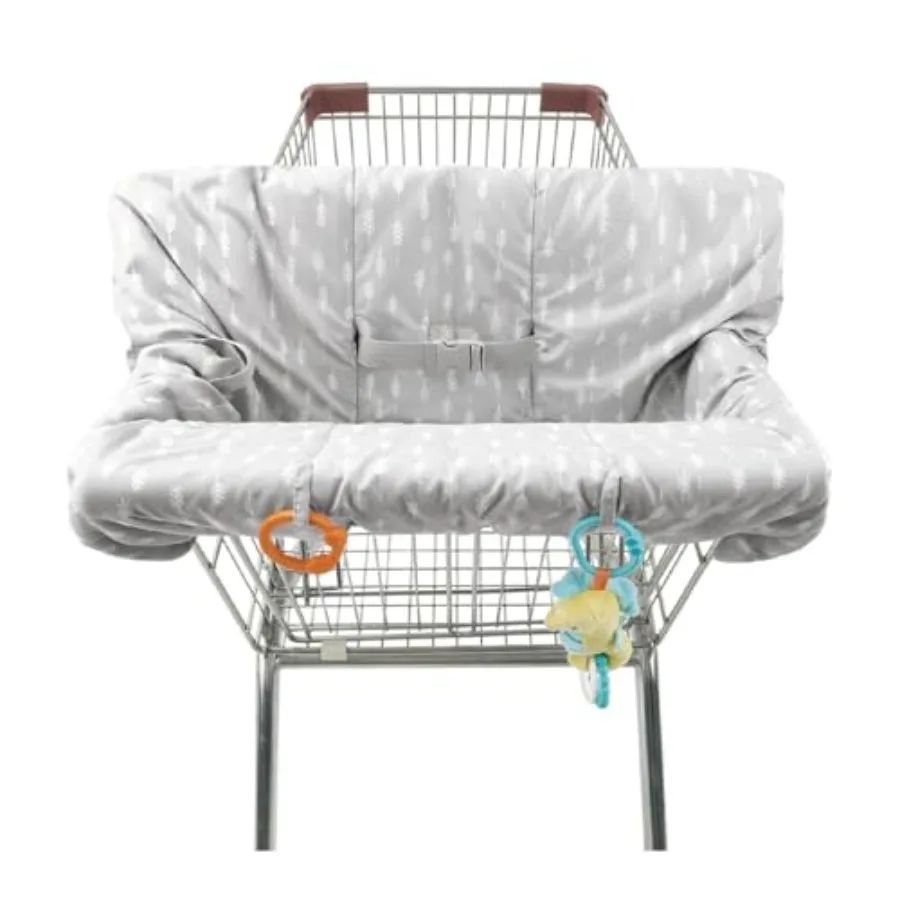 Funda para carrito de compras de algodón gris neutro para trona de bebé y carrito de comestibles adecuada para niños pequeños y bebés en restaurantes G
