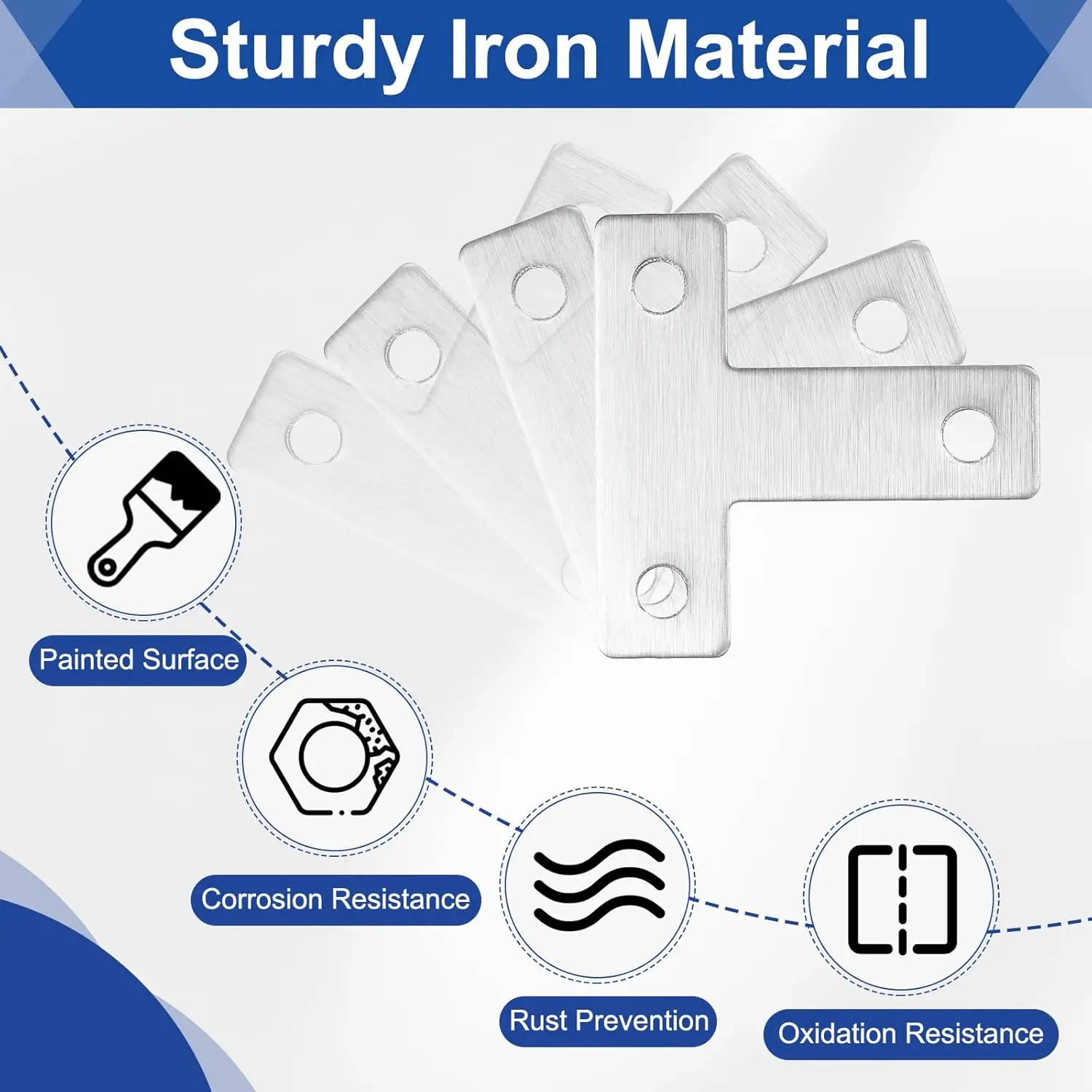 Stainless steel T-shaped corner connector, furniture fixture, furniture fastener, with screws, suitable for cabinets, chairs