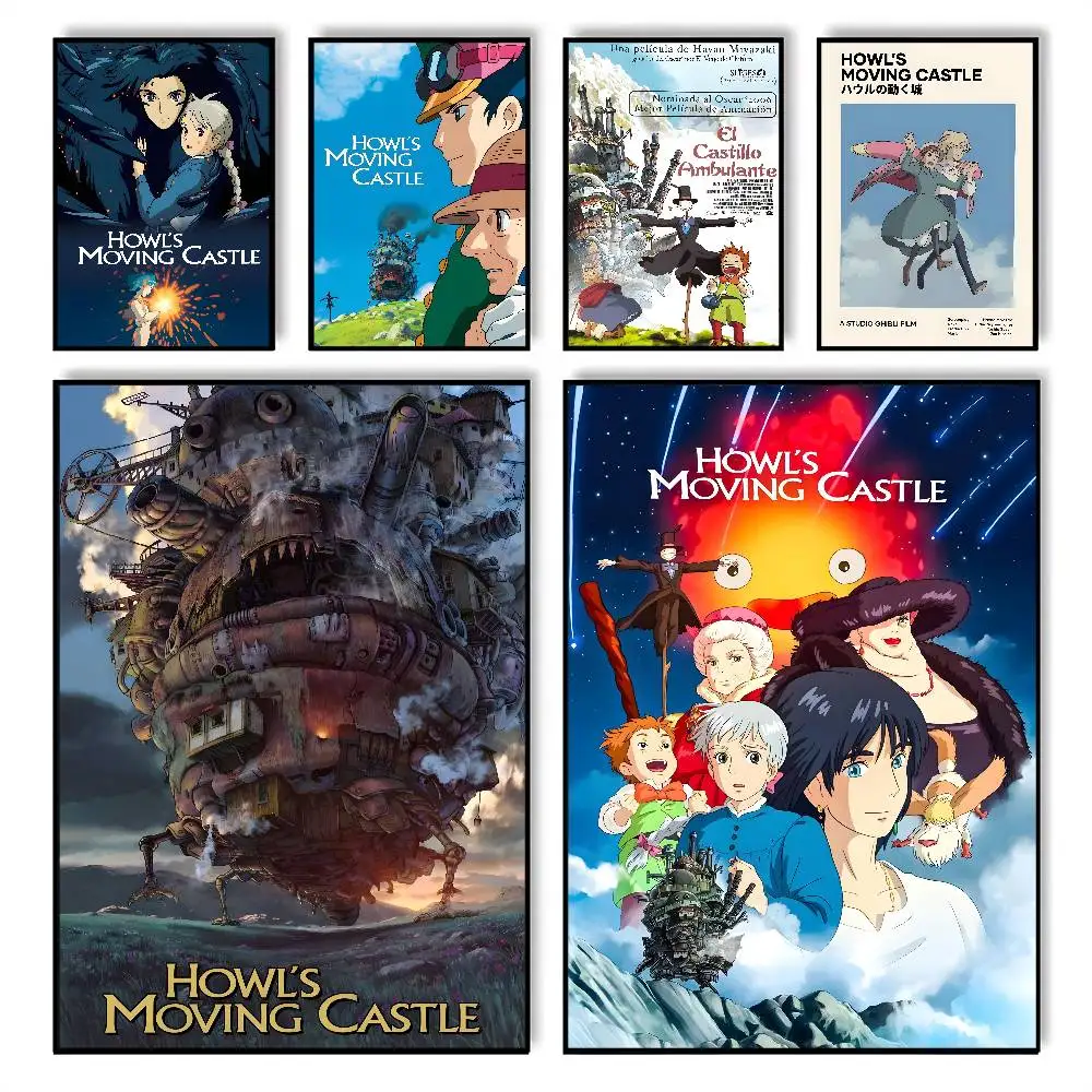 Classic Anime Howl's M-Moving C-Castle Poster Wall art print art suitable for living room bedroom bar parlor home decor gift