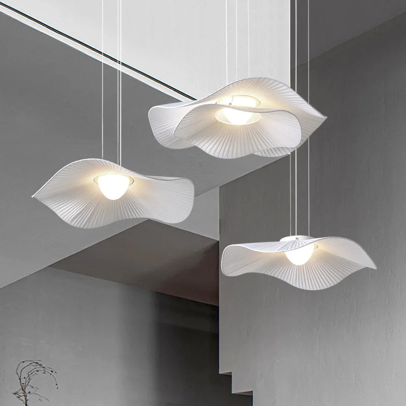 

Nordic Living Room Fabric Lotus Leaf Pendant Lamp Modern Personality Cafe Clothing Store Dining Room Bedroom Art Pendant Lights
