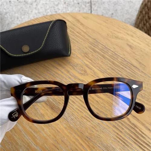 Gafas de protección contra luz azul para hombre, gafas de Johnny Depp Lemtosh, gafas de ordenador para mujer, lentes transparentes, montura de acetato Vintage de marca de lujo