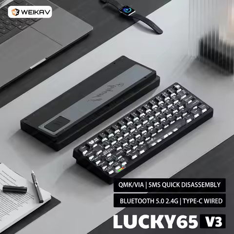 Weikav Lucky 65key AL65 Sugar65 LEOBOG Hi75 Wired Custom Aluminum Mechanical Keyboard TYPE-C Hotswap RGB Backlit Gaming Keyboard